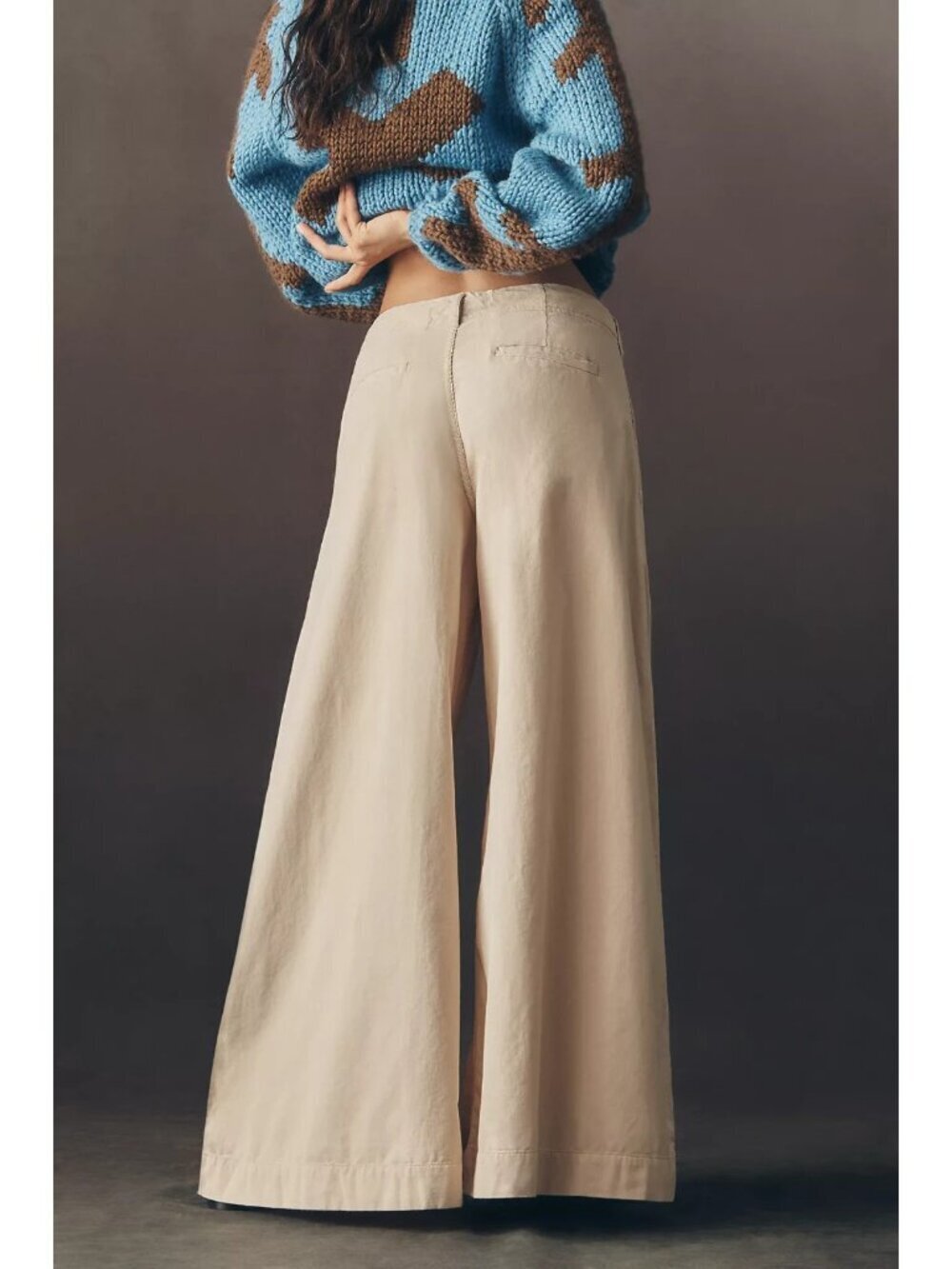 Pilcro Tie-Waist High-Rise Wide-Leg Trouser Jeans Chai 28 - Picture 3 of 4